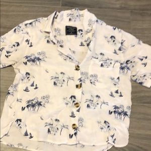 Button up crop shirt